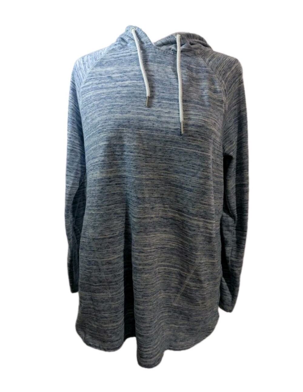 Talbots Hooded Sweatshirt Womens Small S Blue Heathered Pullover Midweight Top